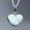 Heart Shape Australian Opal Silver Pendant with Silver Chain (9mm x 11mm) Code-SD118