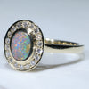 10k Gold - Solid Black Opal - Natural Diamonds
