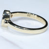 Natural Australian Boulder Opal and  Diamond Gold Ring - Size 6.5 US Code EJ69