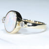 10k Gold - Solid White Opal - Natural Diamonds