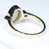 Coober Pedy White Opal and Diamond Gold Ring - Size 8.25 US Code EJ72