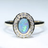 Australian  Boulder Opal and Diamond  Gold Ring - Size 7.25 US Code EJ60