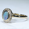 10k Gold - Solid Boulder Opal - Natural Diamonds