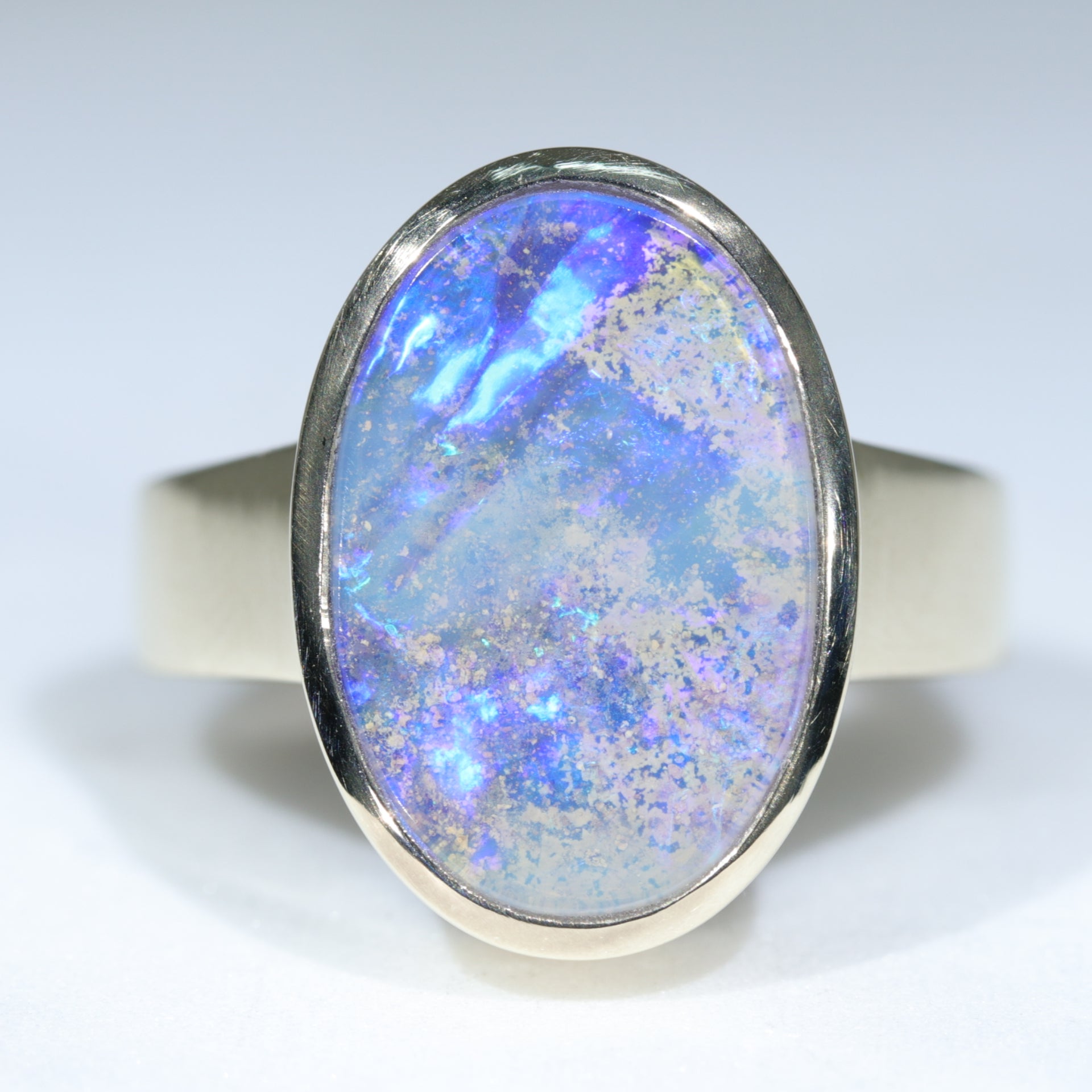 Vintage Australian Opal Ring with Diamonds 14K Gold 1.15ctw - Once Upon A  Diamond