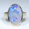 Natural Australian Boulder Opal Gold Large Ring