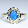 Australian Boulder Opal and Diamond Gold Ring - Size 7.25 US Code EJ54