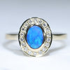 Australian Boulder Opal and Diamond Gold Ring - Size 7.25 US Code EJ54