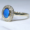 10k Gold - Solid Boulder Opal - Natural Diamonds