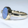 Natural Australian Boulder Opal and Diamond Gold Ring - Size 8 Code - EJ71