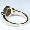 Natural Australian  Boulder Opal and Diamond 18k Gold Ring - Size 7.75 US Code EJ62
