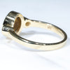 Natural Australian Black Boulder Opal and Diamond 18k Gold Ring - Size 7 US Code EJ63