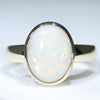 Natural Australian White Opal Gold Ring