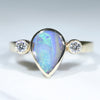 Natural Australian boulder Opal Gold and Diamond Ring
