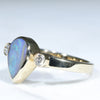 Natural Australian Boulder Opal and Diamond Gold Ring - Size 6.25 US Code - EJ31