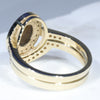 Australian Boulder Opal & Diamond Gold Engagement and Wedding Ring Set - Size 7 US Code DWB7