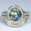 Australian Boulder Opal & Diamond Gold Engagement and Wedding Ring Set - Size 8.25 US Code DWB9