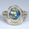 Australian Boulder Opal & Diamond Gold Engagement and Wedding Ring Set - Size 8.25 US Code DWB9