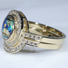Australian Boulder Opal & Diamond Gold Engagement and Wedding Ring Set - Size 8.25 US Code DWB9