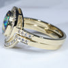 Australian Boulder Opal & Diamond Gold Engagement and Wedding Ring Set - Size 8.25 US Code DWB9
