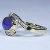 10k Gold - Solid Black Opal - Natural Diamonds