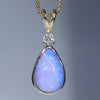 Natural Australian Boulder Opal Gold and Diamond Pendant