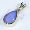 Natural Australian Boulder Opal and Diamond Gold Pendant (12mm x 12mm) Code -ESP76