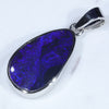 14k White Gold - Solid Black Opal