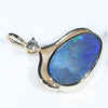 Natural Australian Boulder Opal and Diamond Gold Pendant (8.5mm x 14mm) Code -ESP59