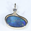 Natural Australian Boulder Opal and Diamond Gold Pendant (8.5mm x 14mm) Code -ESP59