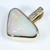 10k Gold - Solid White Opal - Natural Diamonds