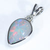 Coober Pedy Dark Opal and Diamond Gold 14k White Pendant (10mm x 7mm ) Code - ESP65