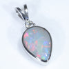 Coober Pedy Dark Opal and Diamond Gold 14k White Pendant (10mm x 7mm ) Code - ESP65