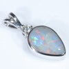 Coober Pedy Dark Opal and Diamond Gold 14k White Pendant (10mm x 7mm ) Code - ESP65