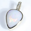 Coober Pedy White Opal and Diamond Gold Pendant (13mm x 10mm ) Code - ESP67