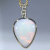 Natural Australian White Opal Gold and Diamond Pendant