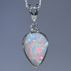 Natural Australian White Gold Opal and Diamond Pendant