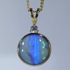 Natural Australian boulder Opal Gold and Diamond Pendant