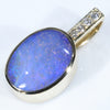 10k Gold - Solid Boulder Opal - natural Diamonds