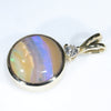 Natural Australian Boulder Opal and Diamond Gold Pendant (10mm x 10mm) Code -ESP64