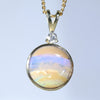 Natural Australian Boulder Opal Gold and Diamond Pendant