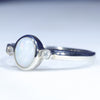 Sterling Silver - Solid White Opal - Natural Diamonds