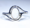 Natural Australian White Opal Silver Ring