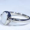 Australian White Opal and Diamond Silver Ring - Size 7 Code RS137