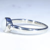 Australian White Opal and Diamond Silver Ring - Size 8.5 Code RS151