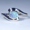 Natural Australian Boulder Opal Silver Ring