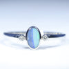 Natural Australian Boulder Opal Silver and Diamond Ring
