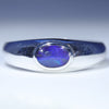 Natural Australian Boulder Opal Silver Ring