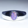 Natural Australian Boulder Opal Silver Ring