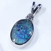 14k Gold - Solid Boulder Opal - Natural Diamond