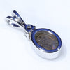 Natural Australian Boulder Opal and Diamond 14k White Gold Pendant (7mm x 5mm) Code -ESP101